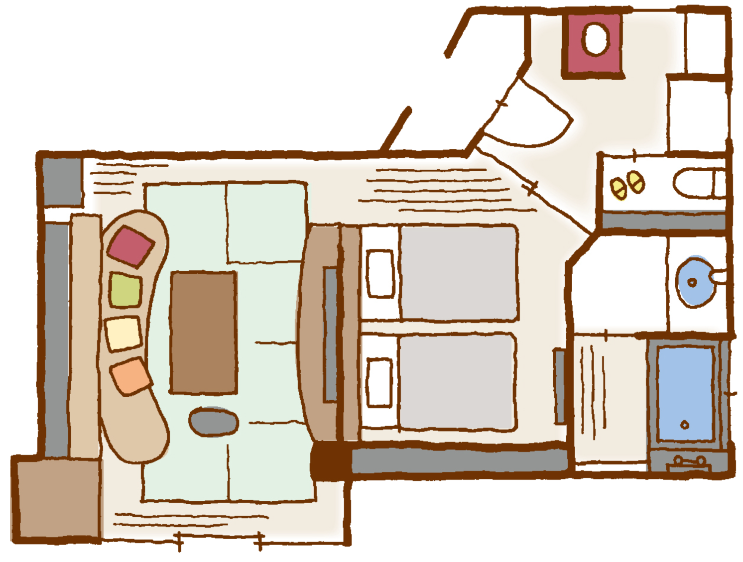 温泉付 ゆったり和洋室 間取り図